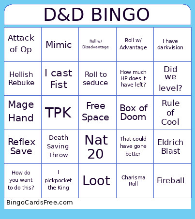D&D Bingo Card