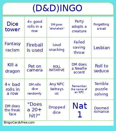 D&D ! Bingo Card