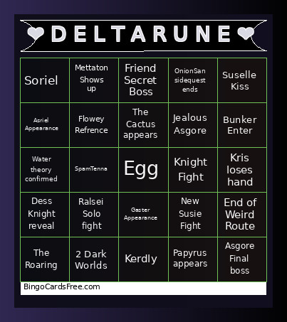 ❤️ D E L T A R U N E ❤️ Bingo Card