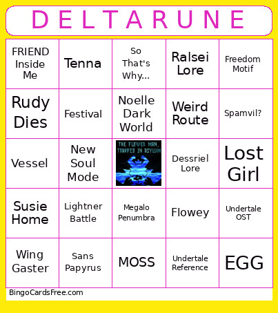 D E L T A R U N E Bingo Card