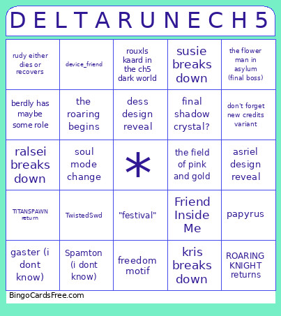D E L T A R U N E C H 5 Bingo Card 2