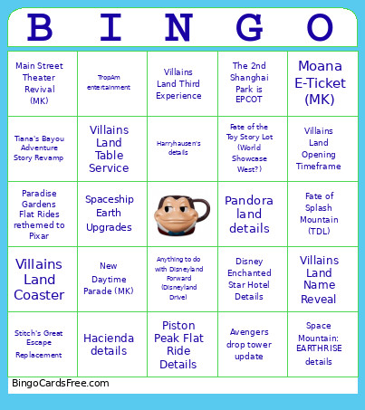 D23 2026 Bingo Card