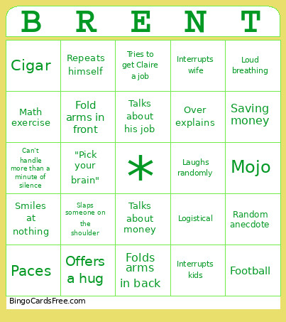Dad-ingo Bingo Card