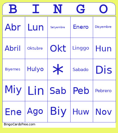 Daglat Bingo Card
