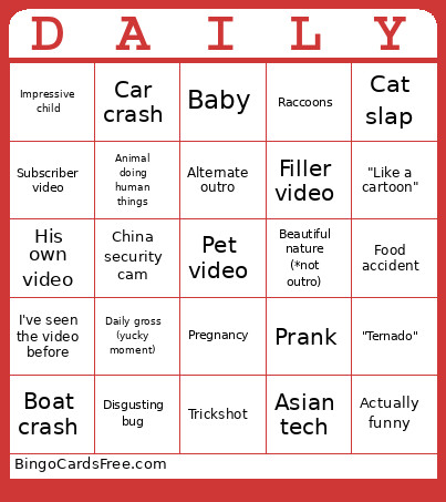 Daily Dose Of Internet Bingo Card 2