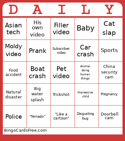 Daily Dose Of Internet Bingo Card