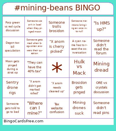 Daily #mining-beans BINGO