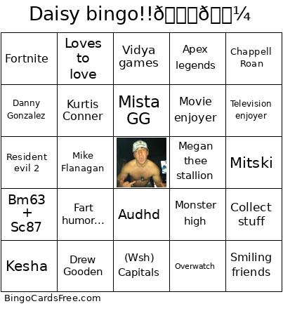 Daisy !!🐇🌼 Bingo Card