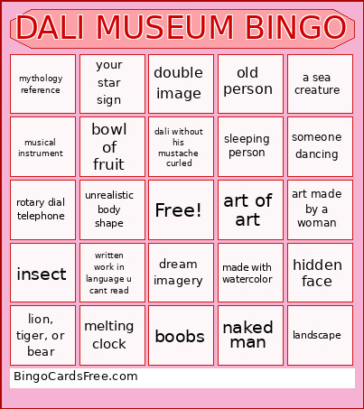 DALI MUSEUM Bingo Card
