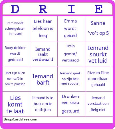 Dames 3 Bingo