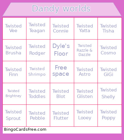 Dandy Worlds Bingo Card 2