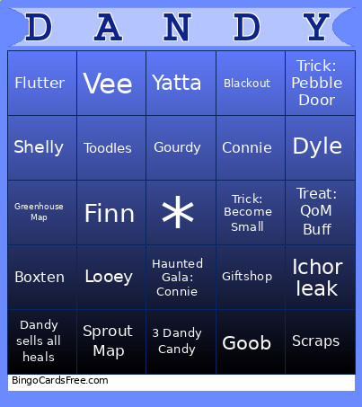 Dandys Bingo Card