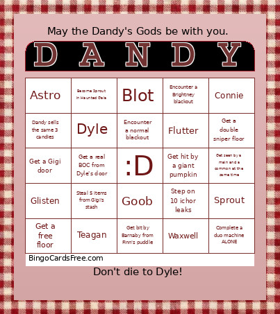 Dandy's Bingo Card