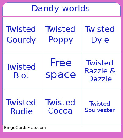 Dandys World Bingo Card