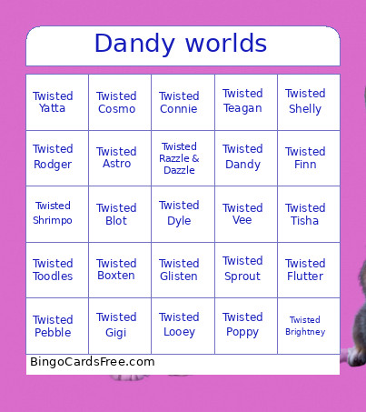 Dandys World Bingo Card