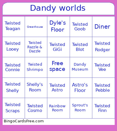 Dandys World With Twisteds And Floors Bingo Card