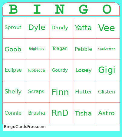 Dandy's World Twisted Bingo Card