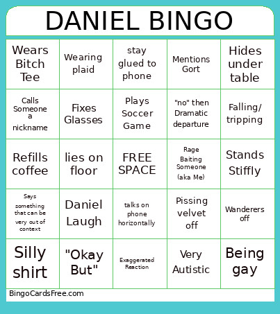 DANIEL Bingo Card