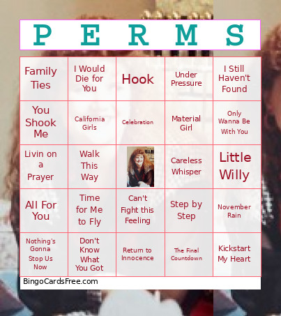 Danielle Bingo Card
