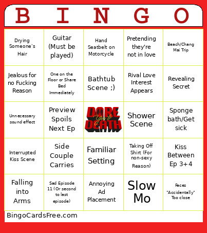 Dare You To Death Bingo Card