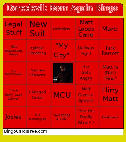 Daredevil: Born Again Bingo Card