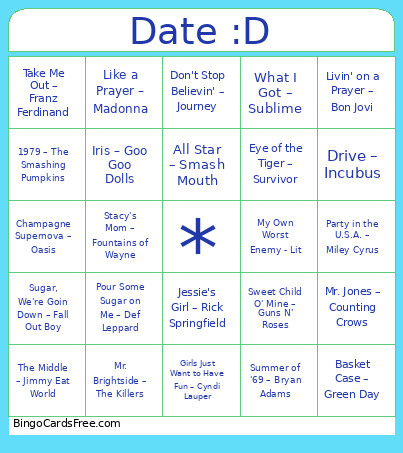 Date :D Bingo Card