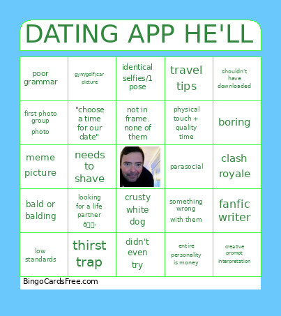 DATING APP 6 Bingo Card