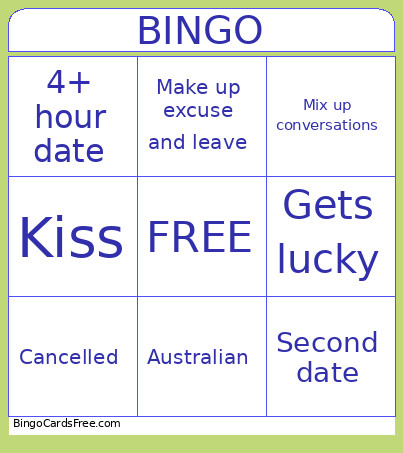 Dating Bingo Card