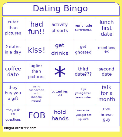 Dating !! Bingo Card