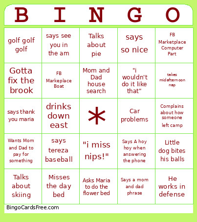 David Bingo Card
