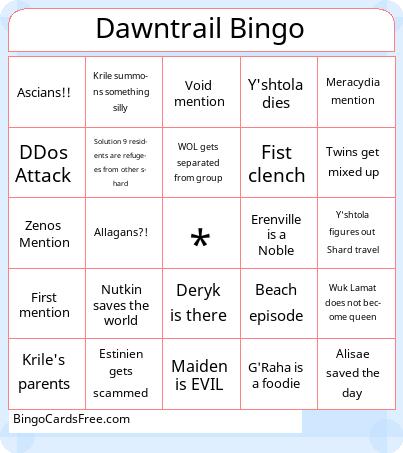 Dawntrail Bingo