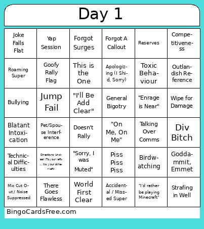 Day 1 Bingo
