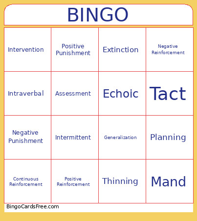 Day 2 RBT Training Bingo Card
