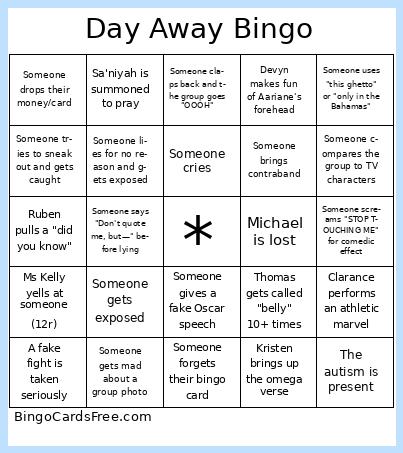 Day Away Bingo