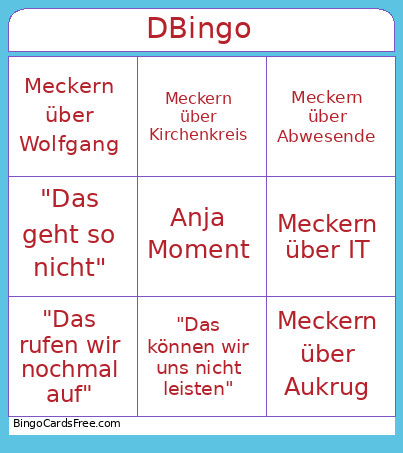 D Bingo Card