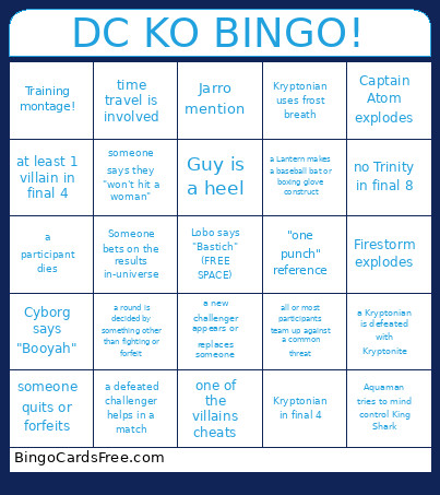 DC KO ! Bingo Card