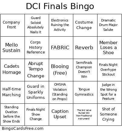 DCI FINALS Bingo Card