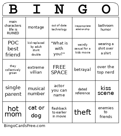 DCOM Bingo Card