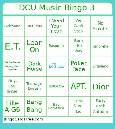 DCU Music Bingo 3