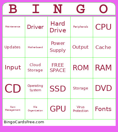 DD1 Bingo Card