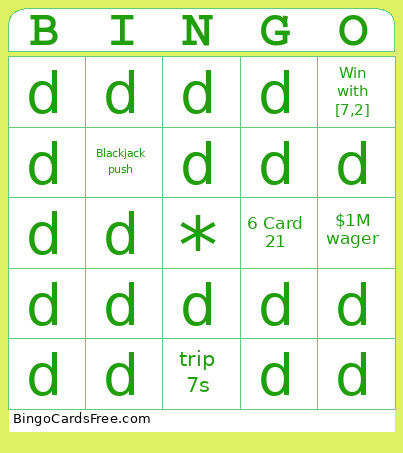 Ddasdasd Bingo Card