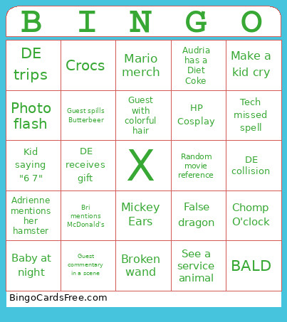 DE Bingo Card
