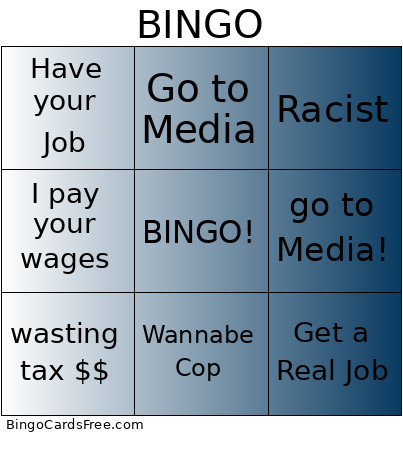 De-escalation ! Bingo Card
