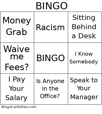 De-escalation ! Bingo Card
