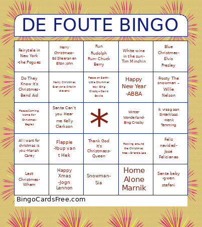 DE FOUTE Bingo Card