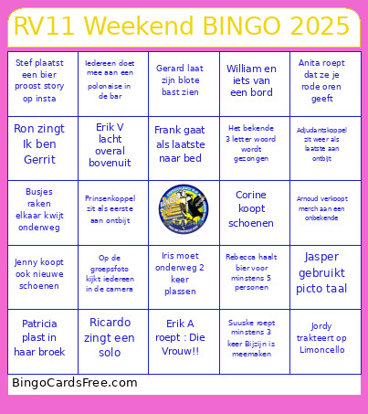 De Grote Prins Arnoud En Adje Erik Bingo Card