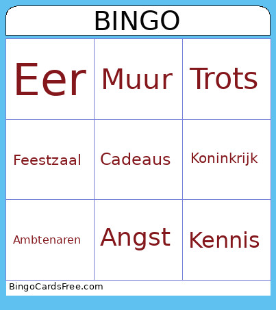 De hand op de muur Bijbel Bingo Cards
