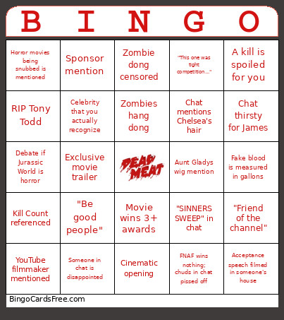 Dead Meat Bingo Card