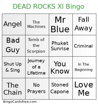 DEAD ROCKS XI Bingo