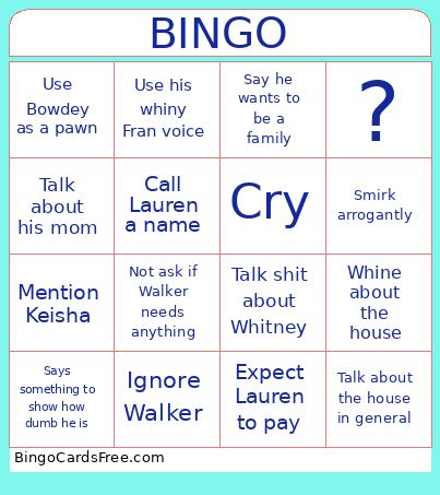 Deadbeat Bingo Card